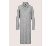 Sommerkleid MADELEINE "Kleid Rollkragen-Kleid in H-Linie", Damen, Gr. 40, N + K Gr, grau (steingrau, melange), Obermaterial: 75% Polyester PES. 20% Baumwolle CO. 5% Elasthan EL., Kleider Sommerkleid (