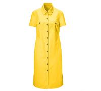 Sommerkleid MADELEINE "Kleid Schmales Hemdblusenkleid mit Kurzarm", Damen, Gr. 36, N-Gr, gelb (sonnengelb), Obermaterial: 97% Baumwolle CO. 3% Elasthan EL., Kleider Sommerkleid (11666945-36) sonnengel