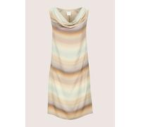 Sommerkleid MADELEINE "Satinkleid Viskosekleid mit Aquarell-Print", Damen, Gr. 46, N-Gr, weiß (wollweiß, multicolor), Obermaterial: 71% Viskose CV. 23% Seide silk. 6% Elasthan EL., Modern, figurumspie