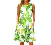 Sommerkleid Maxi Kleider Damen Strandkleider Sommer Musselinkleid Elegantes Freizeitkleider Cartoon Leichtes Maxi Kleid Knielang Blusenkleid Tenniskleid Kleid Sommer Damen midi