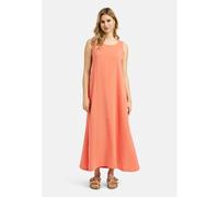 Sommerkleid MILANO ITALY, Damen, Gr. 38, Normalgrößen, ohne Ärmel, Web, orange (peach), Web, Material: 84% Viskose, 16% Polyamid, unifarben, regular fit lang, Rundhals, normaler Saum, Kleider Sommerkl