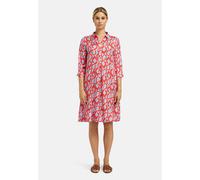 Milano Italy - shirt dress half placket w/ pleat 3/4 sleeve red print - Gr. - 40