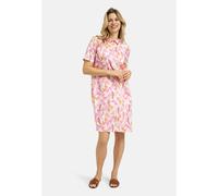 Sommerkleid MILANO ITALY, Damen, Gr. 42, Normalgrößen, rosa (pink), Web, Material: 100% Baumwolle, bedruckt, gemustert, regular fit Midi, hoch geschlossener Ausschnitt, eingesetzt gerader Abschluss, K