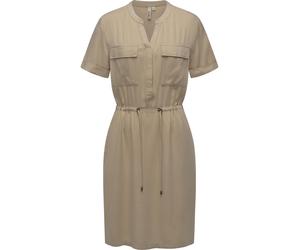 Sommerkleid mit Brusttaschen und Taillenband "Roisana" Sand L
