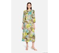 Sommerkleid BETTY BARCLAY "Damen mit Rundhalsausschnitt", Damen, Gr. 46, Normalgrößen, beige, gelb, Obermaterial: 100% Viskose; Besatz: 100% Viskose, figurumspielend lang, Rundhals, Kleider Sommerklei