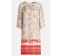Sommerkleid BETTY BARCLAY "Betty Barclay Damen Sommerkleid mit Rundhalsausschnitt", Damen, Gr. 42, Normalgrößen, bunt (taupe, rot), Obermaterial: 100% Viskose., modisch, figurumspielend kurz, Rundhals