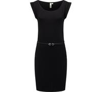 Ragwear Damen Kurzarm Sommerkleid kurzes Minikleid mit schmalem Taillen-Gürtel und Taschen Tagg YOUMODO Black Gr. XL