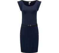 Ragwear Damen Kurzarm Sommerkleid kurzes Minikleid mit schmalem Taillen-Gürtel und Taschen Tagg YOUMODO Midnight Gr. S