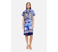 Sommerkleid BETTY BARCLAY "Damen mit überschnittenen Ärmeln", Damen, Gr. 48, Normalgrößen, blau, weiß, Obermaterial: 100% Viskose, figurumspielend kurz, Kleider Sommerkleid (89320363-48) blau, weiß
