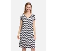 Sommerkleid mit V-Ausschnitt Dunkelblau/Weiß 36