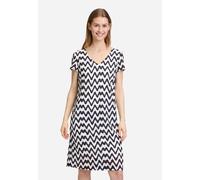 Sommerkleid mit V-Ausschnitt Dunkelblau/Weiß Damen