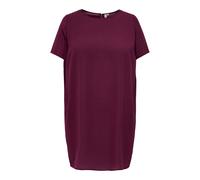 Sommerkleid ONLY CARMAKOMA "CARLUX SS TUNIC DRESS WVN NOOS", Damen, Gr. 44, N-Gr, lila (fig), Web, Obermaterial: 97% Polyester, 3% Elasthan, unifarben, loose fit kurz, U-Boot-Ausschnitt, Kleider Somme