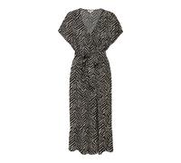 Sommerkleid ONLY "ONLZILLA ADELE SS LONG DRESS NOOS WVN", Damen, Gr. M, N-Gr, schwarz aop:katty animal, Web, Obermaterial: 100% Viskose, bedruckt, regular fit wadenlang, V-Ausschnitt, Kleider Sommerkl