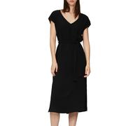 Sommerkleid QS, Damen, Gr. 34, N-Gr, schwarz, Jersey, Obermaterial: 100% Polyester, unifarben, regular fit lang, V-Ausschnitt, Kleider Sommerkleid, mit Bindeband (40470257-34) schwarz