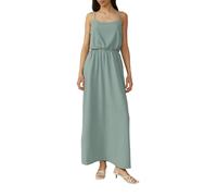 Sommerkleid QS, Damen, Gr. 44, N-Gr, grün (lind grün), Web, Obermaterial: 97% Polyester, 3% Elasthan, unifarben, figurumspielend lang, Kleider Sommerkleid, mit Spaghettiträgern (41791138-44)