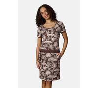 Sommerkleid RAGWEAR "Baomi Tropic YOUMODO", Damen, Gr. S (36), Normalgrößen, braun, Material: 100% Baumwolle, figurumspielend ca. Mitte Oberschenkel, Rundhals, Ärmel ohne Ärmelschlitz Rippbündchen, Kl