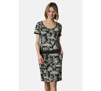 Sommerkleid RAGWEAR "Baomi Tropic YOUMODO", Damen, Gr. S (36), Normalgrößen, schwarz, Material: 100% Baumwolle, figurumspielend ca. Mitte Oberschenkel, Rundhals, Ärmel ohne Ärmelschlitz Rippbündchen,