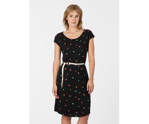 Sommerkleid RAGWEAR "LILITHE PRINT", Damen, Gr. XL, N-Gr, schwarz, Jersey, Obermaterial: 50% Baumwolle, 50% Modal, bedruckt, kniefrei, Rundhals, Kleider Sommerkleid, Baumwoll-Modal-Mix mit Eingrifftas