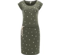 Sommerkleid RAGWEAR "Penelope Hearts YOUMODO", Damen, Gr. L (40), Normalgrößen, schwarz olive, 100% Baumwolle, tailliert ca. Mitte Oberschenkel, Rundhals, Ärmel ohne Ärmelschlitz abgesteppte Kante, Kl