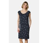 Sommerkleid RAGWEAR "Penelope Hearts YOUMODO", Damen, Gr. M (38), Normalgrößen, blau (navy), 100% Baumwolle, tailliert ca. Mitte Oberschenkel, Rundhals, Ärmel ohne Ärmelschlitz abgesteppte Kante, Klei