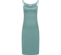 Sommerkleid RAGWEAR "Saturia", Damen, Gr. L (40), Normalgrößen, blau (aquablau), Material: 48% Viskose, 47% Polyester, 5% Elasthan, figurumspielend knieumspielend, Wasserfallausschnitt, Ärmel ohne Ärm