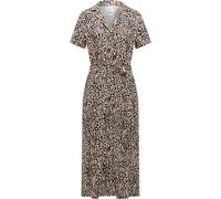 Ragwear Damen festliches Sommerkleid leichtes Kurzarm Midikleid mit Allover-Print Sawira Long Print Brown Gr. L