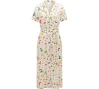 Sommerkleid RAGWEAR "Sawira Long Print", Damen, Gr. L (40), Normalgrößen, elfenbeinfarben, Material: 100% Viskose, tailliert wadenlang, V-Ausschnitt, Ärmel ohne Ärmelschlitz normaler Saum, Kleider Som