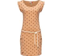 Sommerkleid RAGWEAR "Tag Dots", Damen, Gr. XL (42), Normalgrößen, beige, 100% Baumwolle, bequem ca. Mitte Oberschenkel, Rundhals, Ärmel ohne Ärmelschlitz krempelbar, Kleider Sommerkleid, leichtes Baum