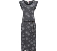 Sommerkleid RAGWEAR "Tag Midi", Damen, Gr. M (38), Normalgrößen, grau (dunkelgrau), 48% Viskose, 47% Polyester, 5% Elasthan, sehr figurbetont ca. Mitte Wade, Rundhals, Ärmel ohne Ärmelschlitz Aufschla