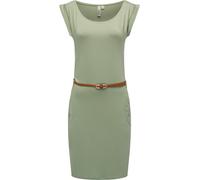 Ragwear Damen Kurzarm Sommerkleid kurzes Minikleid mit schmalem Taillen-Gürtel und Taschen Tagg YOUMODO Dusty Green Gr. L
