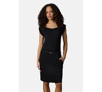 Sommerkleid RAGWEAR "Tagg", Damen, Gr. XS (34), Normalgrößen, schwarz, Material: 95% Viskose, 5% Elasthan, casual, figurumspielend ca. Mitte Oberschenkel, tiefer Rundhals, Kurzarm Ärmel ohne Ärmelschl