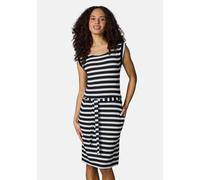Ragwear Damen Kurzarm Sommerkleid kurzes, gestreiftes Minikleid mit Taillenband und Taschen Tagg Stripes YOUMODO Black Gr. L