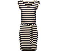 Ragwear Damen Kurzarm Sommerkleid kurzes, gestreiftes Minikleid mit Taillenband und Taschen Tagg Stripes YOUMODO Navy Gr. M