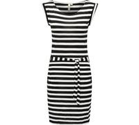 Ragwear Damen Kurzarm Sommerkleid kurzes, gestreiftes Minikleid mit Taillenband und Taschen Tagg Stripes YOUMODO Black Gr. XL