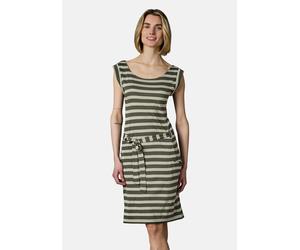 Sommerkleid RAGWEAR "Tagg Stripes", Damen, Gr. XXL (44), Normalgrößen, olivgrün, Material: 50% Viskose, 50% Polyester, figurumspielend ca. Mitte Oberschenkel, tiefer Rundhals, Ärmel ohne Ärmelschlitz,