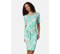 Sommerkleid RAGWEAR "Taggiana Print YOUMODO", Damen, Gr. XS (34), Normalgrößen, mint, Material: 95% Viskose, 5% Elasthan, tailliert knielang, Rundhals, Ärmel ohne Ärmelschlitz, Kleider Sommerkleid, Da