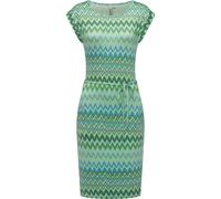 Ragwear Damen bequemes Sommerkleid Kurzarm Midikleid Gemustert mit Stoffgürtel Taggien Print YOUMODO Aqua Gr. M