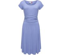 Sommerkleid RAGWEAR "Yvone Solid", Damen, Gr. XXL (44), Normalgrößen, blau, Material: 95% Viskose, 5% Elasthan, figurbetont knieumspielend, Rundhals, Ärmel ohne Ärmelschlitz, Kleider Sommerkleid, leic