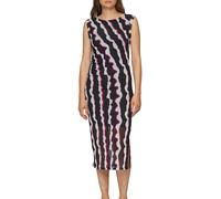 Sommerkleid S.OLIVER, Damen, Gr. 36, N-Gr, grau (grau, schwarz), Obermaterial: 98% Polyester, 2% Elasthan. Futter: 92% Polyester, 8% Elasthan, gestreift, tailliert lang, Rundhals, Kleider Sommerkleid,