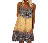 Sommerkleid Sale Kurze Kleider Sale Sommerkleid Damen Große Größen Lose Kleidung Camisole Mode Druck Freizeit-Ärmellose Frauen-Weste Damenkleid Langärmliges Kleid Damen Damen Kleider Sale Angebote
