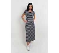 Sommerkleid SEIDEL MODEN, Damen, Gr. 52, N-Gr, Jersey, blau (navy,69), Jersey, Obermaterial: 96% Viskose, 4% Elasthan, gestreift, lang, Rundhals, Kleider Sommerkleid, lang, mit Streifen-Design, MADE I