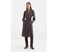 Sommerkleid SEIDENSTICKER, Damen, Gr. 4XL (48), Normalgrößen, schwarz-weiß (braun), 100% Viskose, bedruckt, regular fit, Kleider Sommerkleid, 1/1 Kragen Druck (64801432-48) braun
