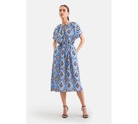 Sommerkleid SEIDENSTICKER, Damen, Gr. L (40), Normalgrößen, blau, 100% Viskose, bedruckt, regular fit, Rundhals, Kleider Sommerkleid, 1/2 Rundhals Druck (63928256-40) blau