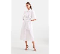 Sommerkleid SEIDENSTICKER, Damen, Gr. M (38), Normalgrößen, weiß, 100% Leinen, unifarben, regular fit, Kleider Sommerkleid, 1/2 Kragen Uni (10827715-38) weiß