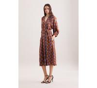 Sommerkleid SEIDENSTICKER, Damen, Gr. S (36), Normalgrößen, curry, 100% Viskose, bedruckt, regular fit, V-Ausschnitt, Kleider Sommerkleid, 3/4 V-Neck Druck (78335313-36) curry