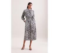 Sommerkleid SEIDENSTICKER, Damen, Gr. XS (34), Normalgrößen, schwarz-weiß (off, weiß), 100% Viskose, bedruckt, regular fit, Rundhals, Kleider Sommerkleid, 1/1 Rundhals Druck (39146546-34) off, weiß
