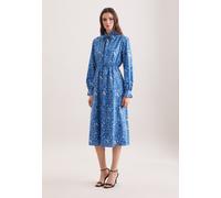 Sommerkleid SEIDENSTICKER, Damen, Gr. XXL (44), Normalgrößen, blau, 100% Baumwolle, bedruckt, regular fit, Kleider Sommerkleid, 1/1 Stehkragen Druck (79440709-44) blau