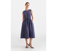 Ärmelloses Kleid aus 100% Leinen Blau 44 (60.853222-0017-44)
