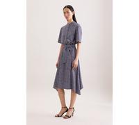 Sommerkleid SEIDENSTICKER, Damen, Gr. XXL (44), Normalgrößen, blau (dunkelblau), 100% Viskose, bedruckt, regular fit, Rundhals, Kleider Sommerkleid, 1/2 Rundhals Druck (30582749-44) dunkelblau