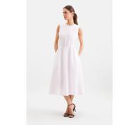 Sommerkleid SEIDENSTICKER, Damen, Gr. XXL (44), Normalgrößen, weiß, 100% Leinen, unifarben, regular fit, Rundhals, Kleider Sommerkleid, Ohne Arm Rundhals Uni (69792958-44) weiß